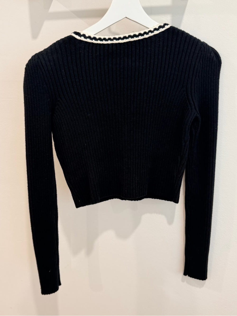 Self-portrait black melange knit cardigan - Picture 3 of 7